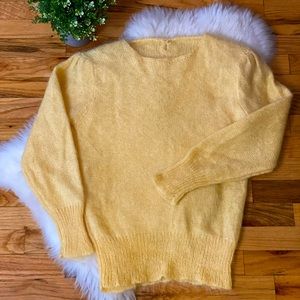 LOVELY Vintage Fuzzy Yellow Sweater
